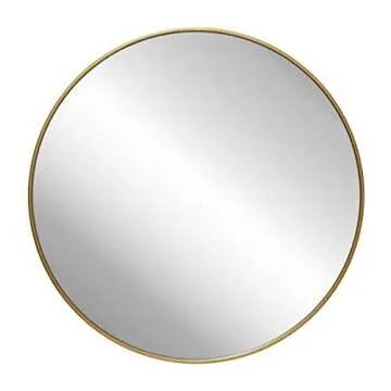 Gold Circle Wall Mirror 36 Inch Round Wall Mirror for Entryways, Washrooms, Living Rooms and More (Gold, 36")