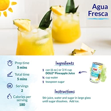 Dole 100% Pineapple Juice - 48 Cans with Vitamin C