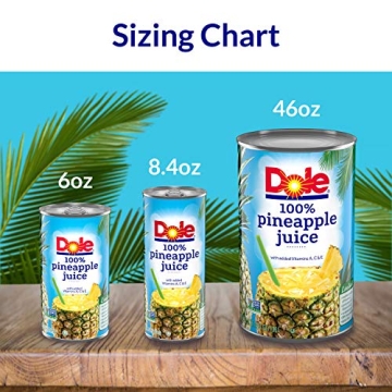 Dole 100% Pineapple Juice - 48 Cans with Vitamin C