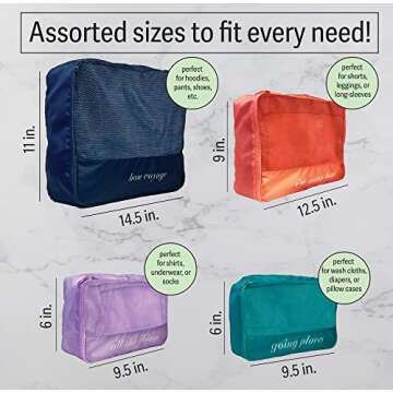 Colorful Travel Packing Cubes - Lightweight & Versatile