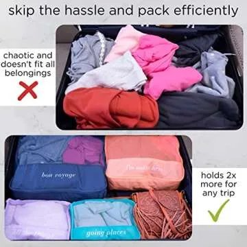 Colorful Travel Packing Cubes - Lightweight & Versatile