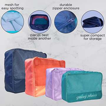 Colorful Travel Packing Cubes - Lightweight & Versatile