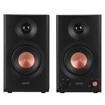 Edifier MR3 Powered Studio Monitor Speakers, Hi-Res Audio Certified Bluetooth V5.4 Active Bookshelf ...