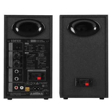Edifier MR3 Powered Studio Monitor Speakers, Hi-Res Audio Certified Bluetooth V5.4 Active Bookshelf Loudspeakers, 2.0 Computer Speaker with Headphone Output RCA AUX Balanced TRS Input - Black (Pair)