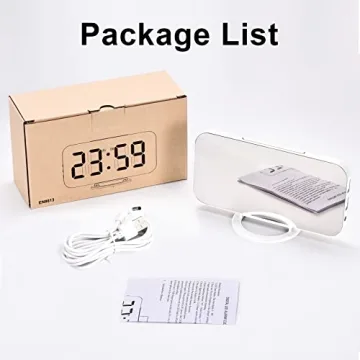 Ygdigital 6.5 Inch LED Mirror Alarm Clock with USB Ports