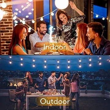 100FT LED Outdoor String Lights Dimmable Waterproof