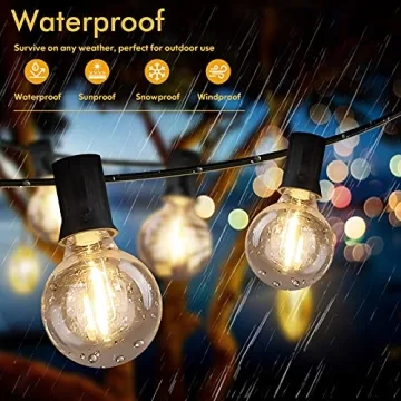 100FT LED Outdoor String Lights Dimmable Waterproof