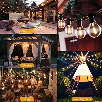 100FT LED Outdoor String Lights Dimmable Waterproof