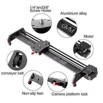 GVM Great Video Maker Motorized Camera Slider Video Rail Track Dolly with Controller Video Shooting Time-Lapse Aluminum Alloy Video Slider for Interview Film Photography