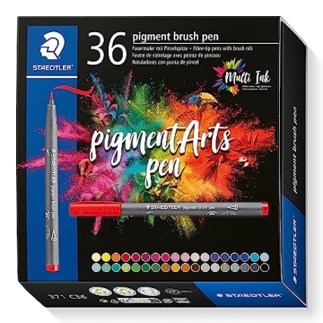 STAEDTLER Pigment Arts Brush Pen Set - 36 Vibrant Colors, Perfect for Artists