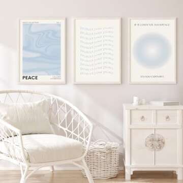 Blue Aura Wall Art - Set of 3 Trendy Canvas Prints