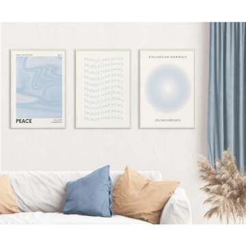 Blue Aura Wall Art - Set of 3 Trendy Canvas Prints