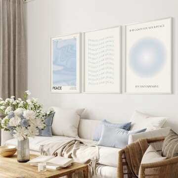 Blue Aura Wall Art - Set of 3 Trendy Canvas Prints