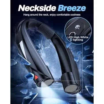 Laimiod Portable Neck Fan with LED Book Light - 6-20 Hours of Cooling Power