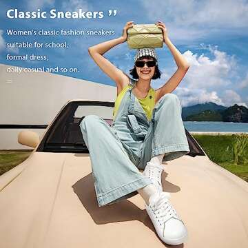 Stylish Vepose Women’s White Casual Sneakers for Comfort