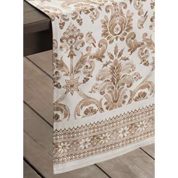 Maison d' Hermine Tablerunners 100% Cotton Table Runner Decorative Table Cover for Home, Kitchen, Dining, Cocktail Parties, Allure (Double Layer) - Thanksgiving/Christmas (14.50"x108")
