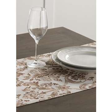 Maison d' Hermine Tablerunners 100% Cotton Table Runner Decorative Table Cover for Home, Kitchen, Dining, Cocktail Parties, Allure (Double Layer) - Thanksgiving/Christmas (14.50"x108")