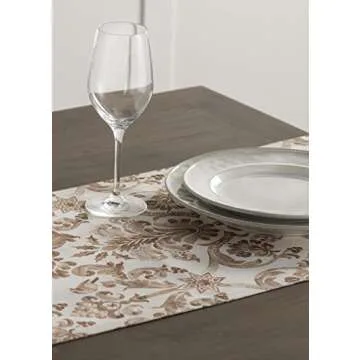 Maison d' Hermine Tablerunners 100% Cotton Table Runner Decorative Table Cover for Home, Kitchen, Dining, Cocktail Parties, Allure (Double Layer) - Thanksgiving/Christmas (14.50"x108")