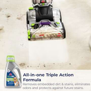 Bissell Professional Pet Carpet Cleaner Shampoo, 48 Ounce, Silver