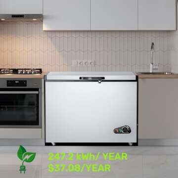 14 Cu Ft Deep Freezer - Large Chest Freezer with 2 Removable Baskets for Cost-Effective Storage