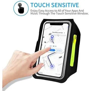 Running Armband with Earphone Bag Cell Phone Armband for iPhone 16 15 Pro 14 Plus 13 11 XR XS, Galaxy S24/S10 Water Resistant Sports Phone Holder Case & Zipper Slot Car Key Holder for 6.7 inch Phone