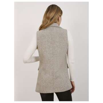 Stylish MakeMeChic Tweed Vest for Women - Perfect Layering Piece