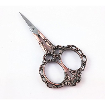 Yueton Vintage European Style Plum Blossom Embroidery Scissors