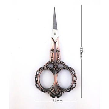 Yueton Vintage European Style Plum Blossom Embroidery Scissors