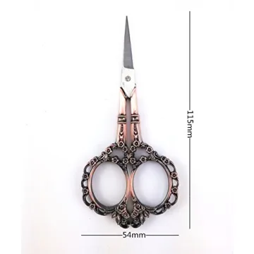 Yueton Vintage European Style Plum Blossom Embroidery Scissors