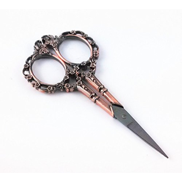 Yueton Vintage European Style Plum Blossom Embroidery Scissors