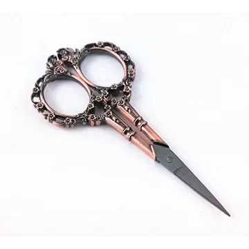Yueton Vintage European Style Plum Blossom Embroidery Scissors