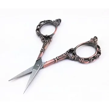 Yueton Vintage European Style Plum Blossom Embroidery Scissors