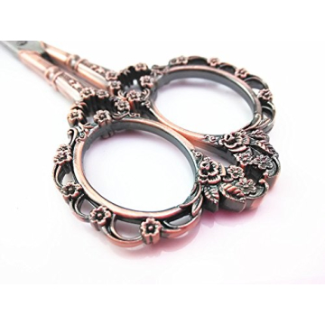 Yueton Vintage European Style Plum Blossom Embroidery Scissors