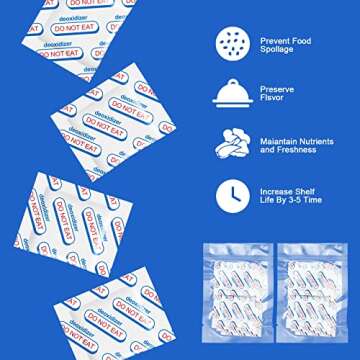 400cc Oxygen Absorbers for Food Storage - 100 Count (20x Packs of 5) - for Long Term Food Storage & ...