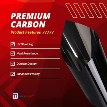 RockRose 20% Premium Carbon Car Window Tint - Charcoal Privacy Film