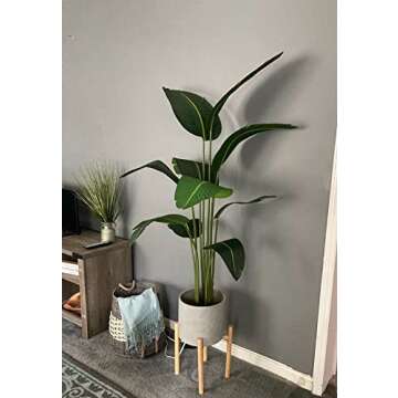 Silk Tree Warehouse Company Inc One 5 Foot Tall Artificial Bird of Paradise Palm with Free 10 inch Black Decorative Pot