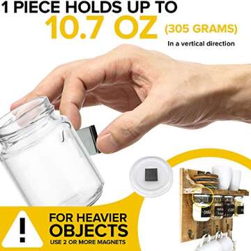 X-Bet Strong Magnets with Adhesive Backing - Square Heavy Duty Adhesive Magnets for Crafts, Fridge Magnets - Sticky Magnets Self Adhesive Perfect Craft Magnet, Refrigerator Magnets, 0.8 inch 24pcs