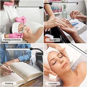 JCOTTON Bright LED Floor Lamp Adjustable Gooseneck Standing Eyelash Light for Eyelash Extensions Facial Spa Salon Makeup Task Reading lamp