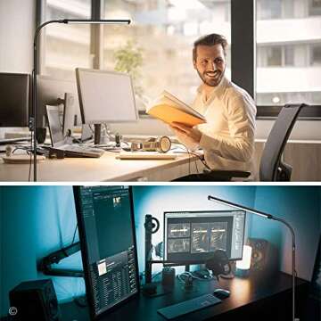 JCOTTON Bright LED Floor Lamp Adjustable Gooseneck Standing Eyelash Light for Eyelash Extensions Facial Spa Salon Makeup Task Reading lamp