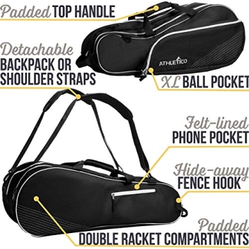 Athletico 6 Racquet Tennis Bag for Players of All Levels