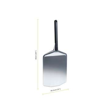 ooni 12' Aluminium Metal Pizza Peel - 12 Inch Lightweight Peel with Long Handle, Rectangle Pizza Turner