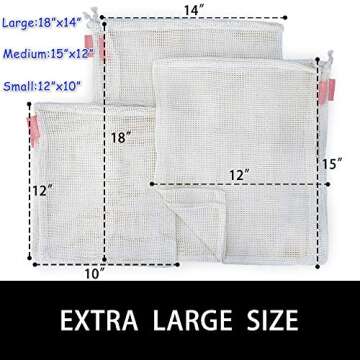 Eco-Friendly Reusable Organic Cotton Mesh Produce Bags