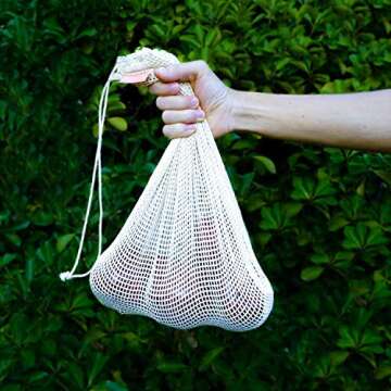 Eco-Friendly Reusable Organic Cotton Mesh Produce Bags