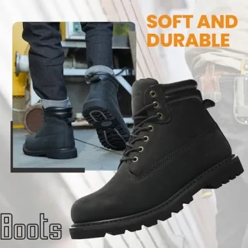 SAFETY LOONG Waterproof Steel Toe Boots for Men