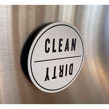 Clean Dirty Dishwasher Magnet | Reversible Sign Looks Great on Stainless Steel | Clean Farmhouse Des...