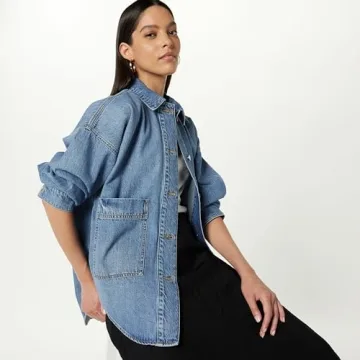 Stylish Slip-on Drop Women's Denim Shirt Jacket