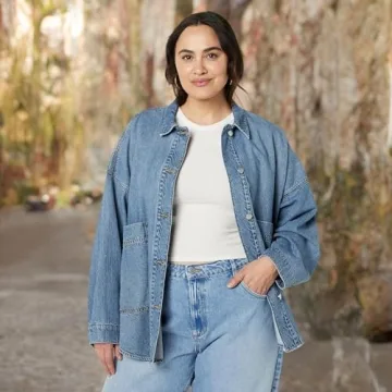 Stylish Slip-on Drop Women's Denim Shirt Jacket