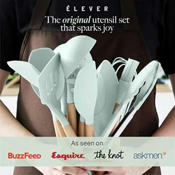 LEVER Silicone Kitchen Utensil Set - 9 Pieces, Nonstick Cookware Set, Dishwasher Safe