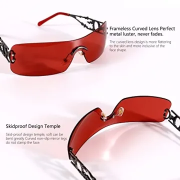 Trendy SENMARIES Rimless Y2K Sunglasses for All