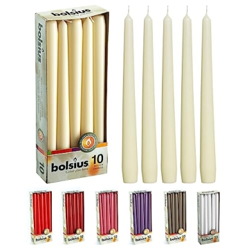 Bolsius Ivory Candles - Elegant Dripless Taper Candle Set